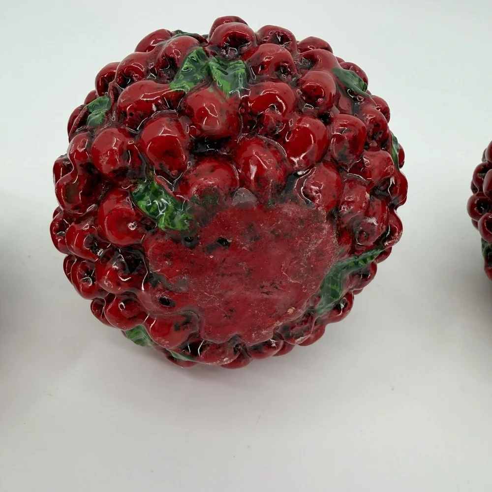 Vtg Harry and David Cranberry Candles SET of 4 Balls 3